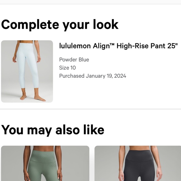 lululemon Align™ High-Rise Pant 25"
Powder Blue - Picture 5 of 5